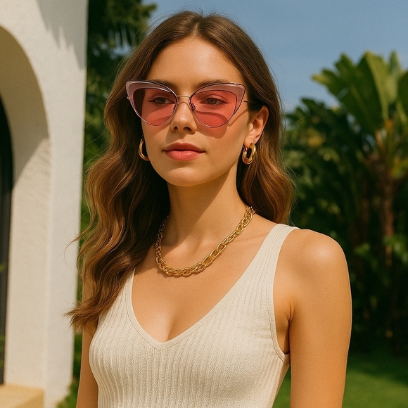 Fendi Cat-Eye Mirrored Sunglasses - EUC - Retail: $450 - Picture 1 of 5